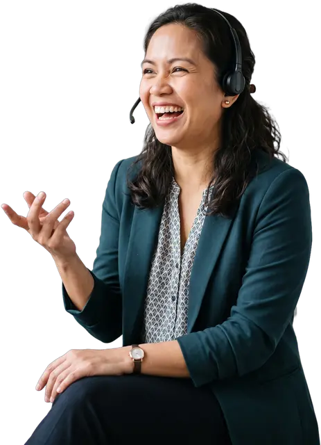 An Outsourced Professional in a headset, ready to answer